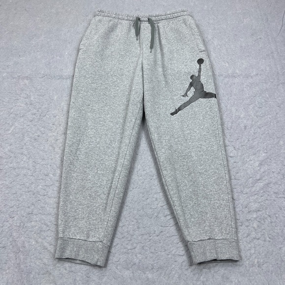 Nike Pants Men's Medium Gray Air Jordan Jumpman Classics Fleece Joggers DA6803 - Picture 1 of 12